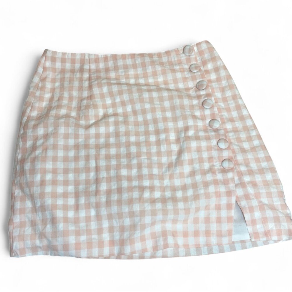 Princess Polly Preppy Pink Gingham Mini Coquette Skirt Size 8 Cute Goth Kawaii